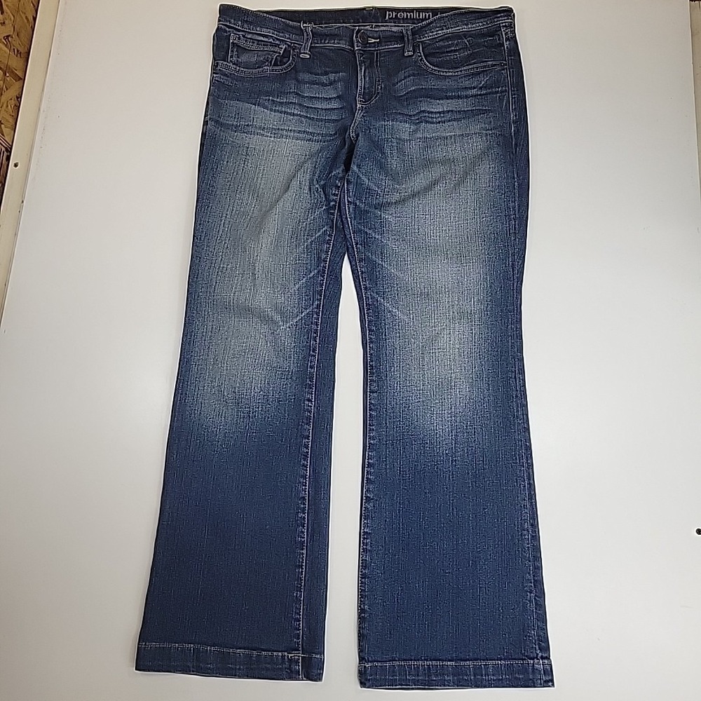 Vtg Gap Jeans Mens 37 Blue Stretch‎ Denim Medium Wash Casual Whiskering Midrise
